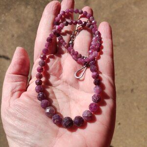Jay King DTR mine finds Faceted Ruby necklace  925 Sterling Silver